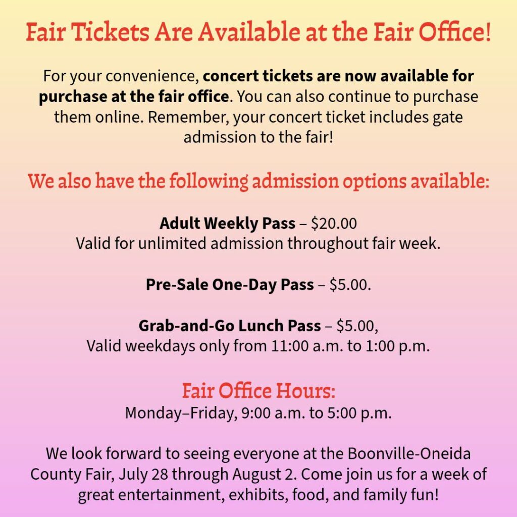 Advance sale tickets